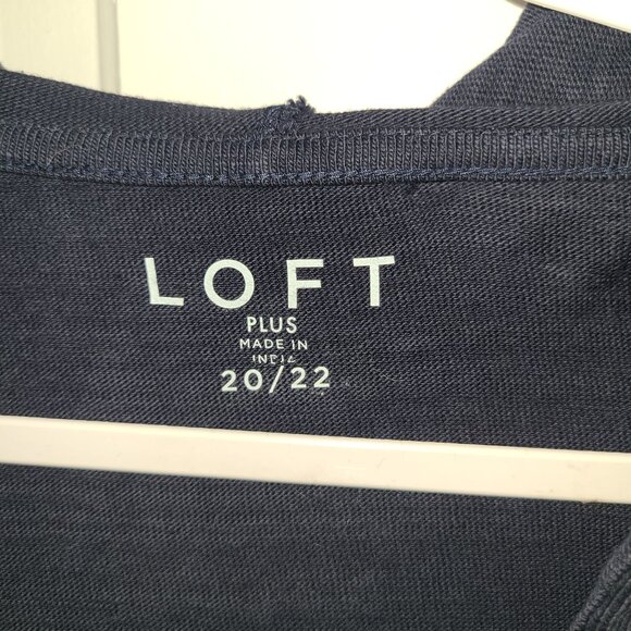 NWT LOFT Open Front Cardigan Sz 20/22 Navy Hooded Ties @ Neckline LS - Picture 5 of 7